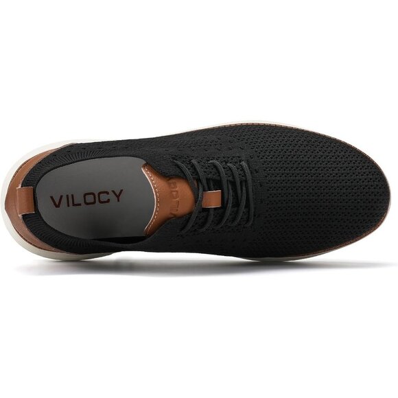 Men's Black Casual Dress Sneakers Oxfords Business Mesh Breathable Walking Shoes - Picture 2 of 8